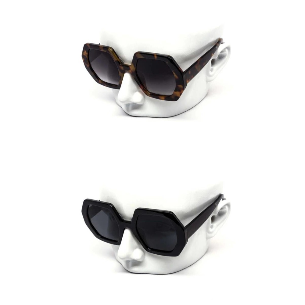 Spexx Undercover Hexagon 60s Tan Sunglasses